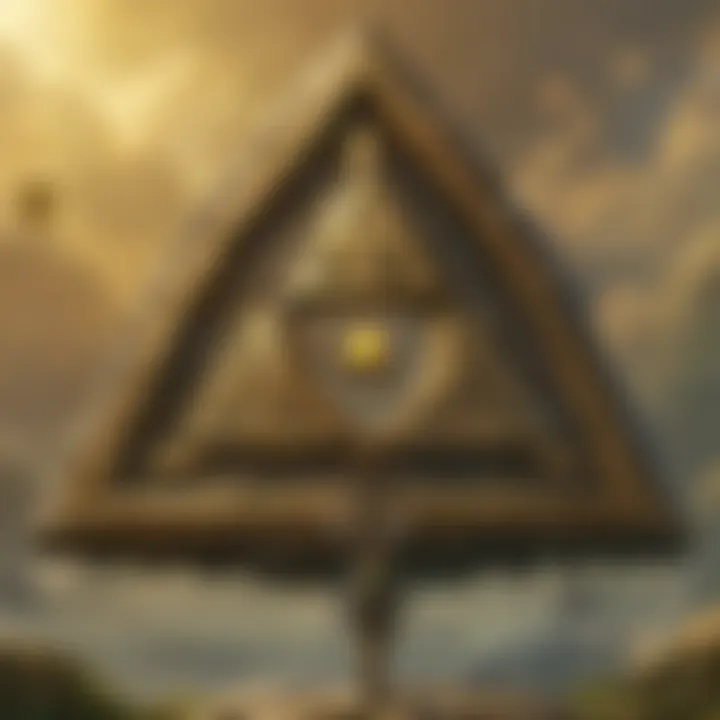 The Triforce symbol illuminated, symbolizing the balance of power, wisdom, and courage after sorrow.