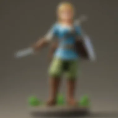 Close-up of an Amiibo activated in a gaming environment