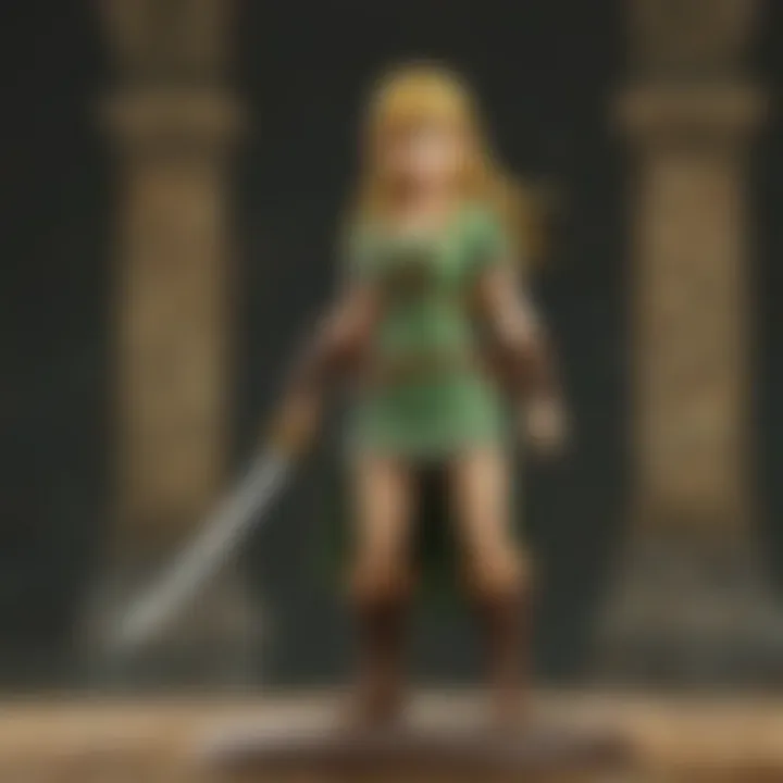 Enigmatic Amiibo Link Twilight Princess figurine in majestic Hyrule setting