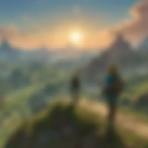 Stunning landscape of Hyrule showcasing diverse terrains