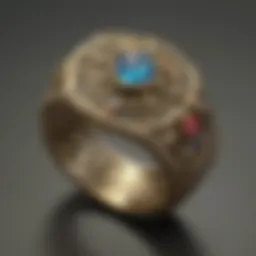 Close-up of the Bisoulovely Zelda Ring showcasing intricate details