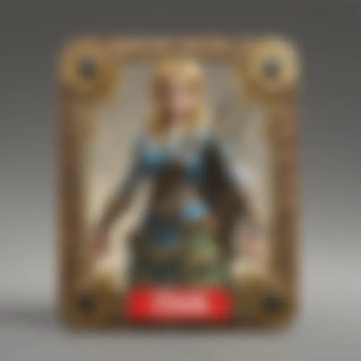 Close-up of a Breath of the Wild amiibo card showcasing its detailed artwork.