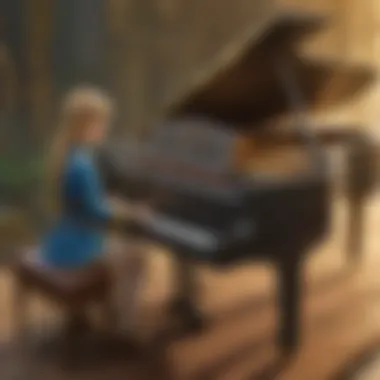 A pianist performing a piece from the Breath of the Wild piano book