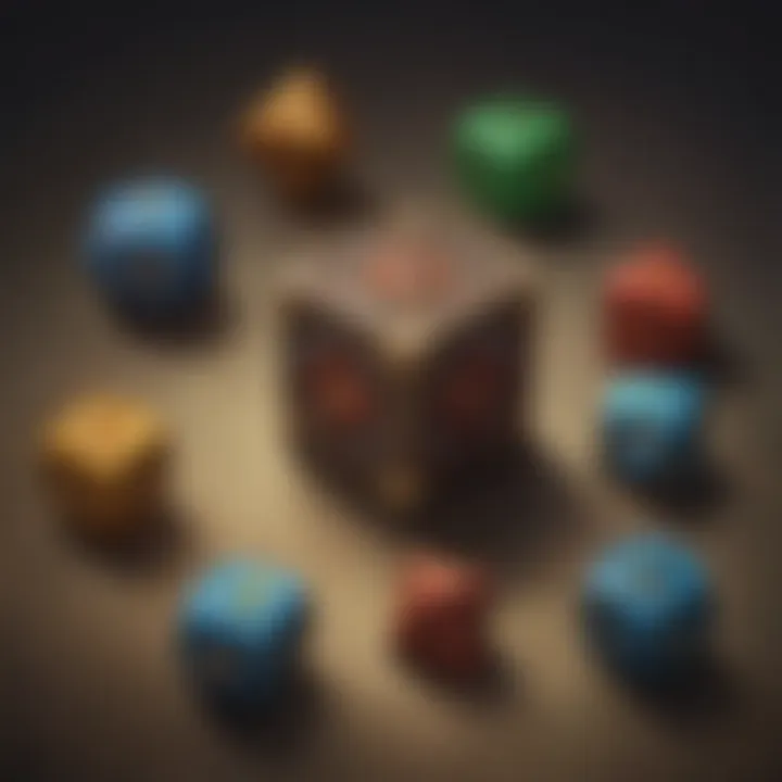 Colorful dice set for tabletop gaming