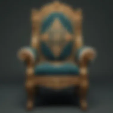 Ceremonial robe draped over an ornate chair, symbolizing power and authority