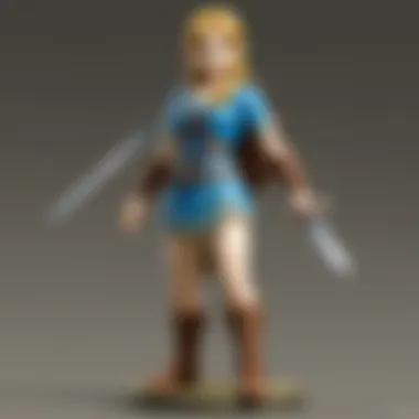 Champion Amiibo figures displayed alongside their in-game counterparts