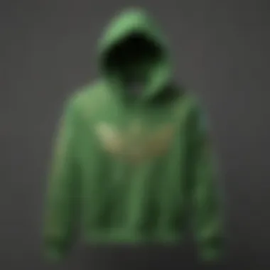 Close-up of the premium fabric of the Champion Neon Green Hoodie