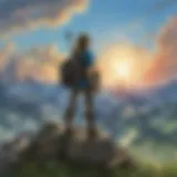 Cover art of Breath of the Wild showcasing Link in the open world