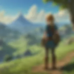 A breathtaking view of Hyrule's vast landscape showcasing diverse terrains