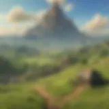 A breathtaking view of Hyrule's expansive landscape showcasing the Great Plateau