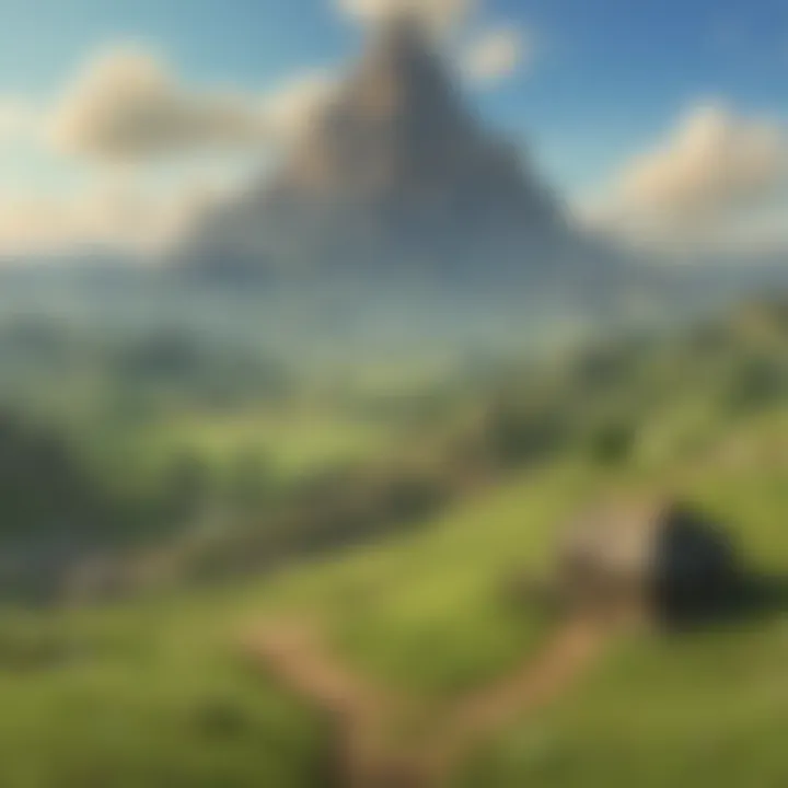 A breathtaking view of Hyrule's expansive landscape showcasing the Great Plateau