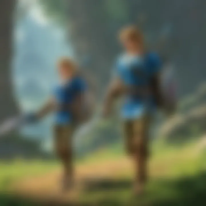 Link encountering a majestic Guardian in the wild