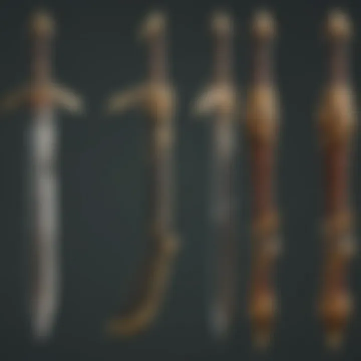 An assortment of items and weapons available in the game