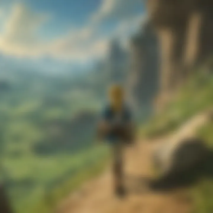 A breathtaking landscape of Hyrule showcasing diverse terrains