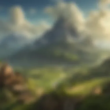 The Diverse Landscapes of Hyrule A vibrant illustration of the land of Hyrule, highlighting its diverse landscapes and iconic landmarks shaped by its rich lore.