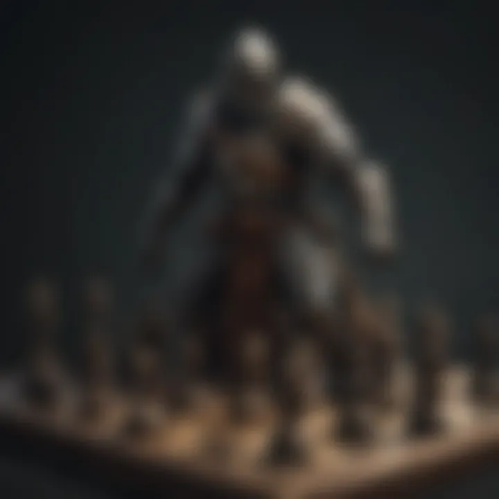 Artistic representation of Dark Souls universe in chess form