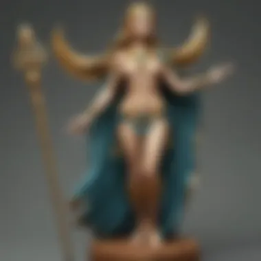 Goddess statue emanating divine energy