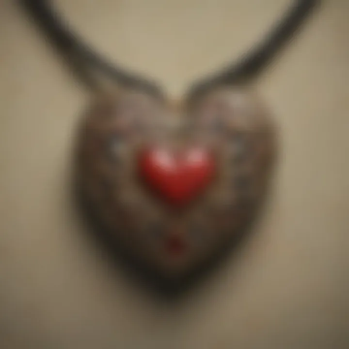 Elegant heart necklace with intricate details