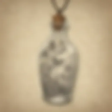 Engraved Botanical Motif on Vial Necklace