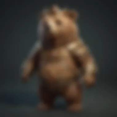 Majestic Presence of the Tiny Headed Kingdom Bear Majestic Kingdom Bear in Ancient Ruins
