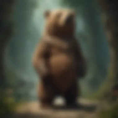 Ethereal Encounter with the Tiny Headed Kingdom Bear Ethereal Kingdom Bear in Enchanted Forest