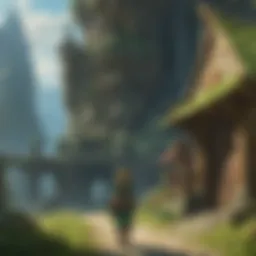 A picturesque fantasy landscape featuring a vast kingdom