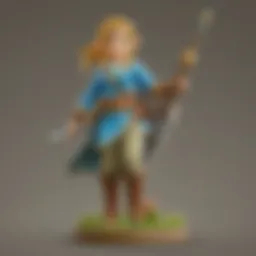 Amiibo figures displayed with the Breath of the Wild game in the background