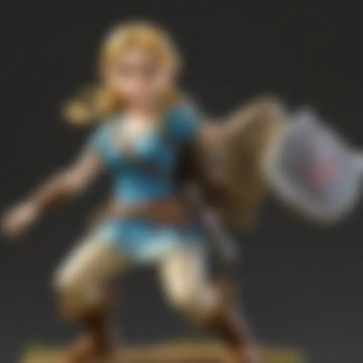 An amiibo card being scanned on a Nintendo Switch console displaying Breath of the Wild.