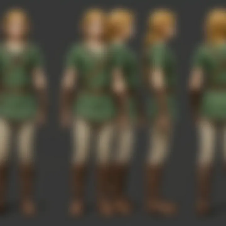 Artistic representation of Link in various styles