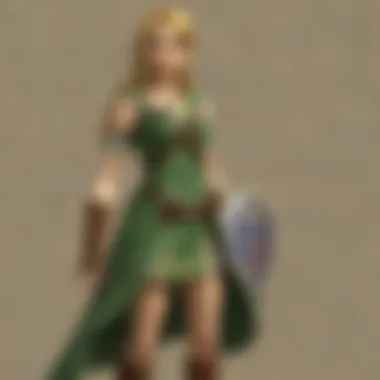 A character from Zelda engaging with downloadable content