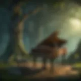 Moonlit Enchantment Mysterious forest setting with moonlight filtering through trees