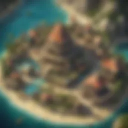 A stunning aerial view of Funisland showcasing its vibrant attractions.