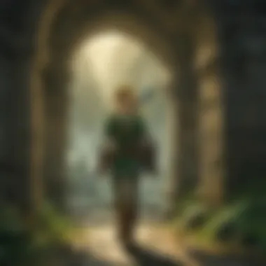 Link in action, navigating a challenging dungeon