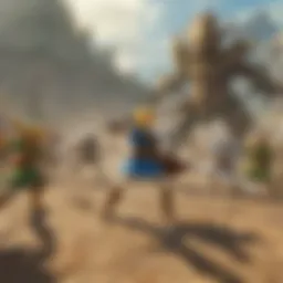 Epic battle scene showcasing diverse warriors