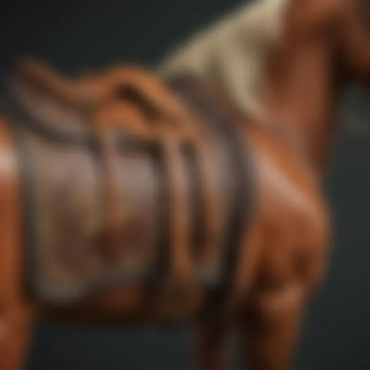 Close-up of premium leather used in horse bridle