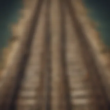 Illustration of intricate network of train tracks on a historical map