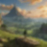Epic landscape from The Legend of Zelda showcasing vast terrains and vibrant art style