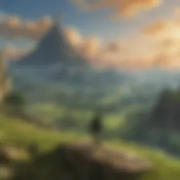 Epic landscape from The Legend of Zelda showcasing vast terrains and vibrant art style