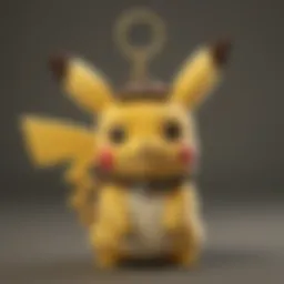 Adorable Pikachu plush Pokemon keychain