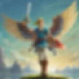 An artistic representation of the iconic Skyward Sword logo