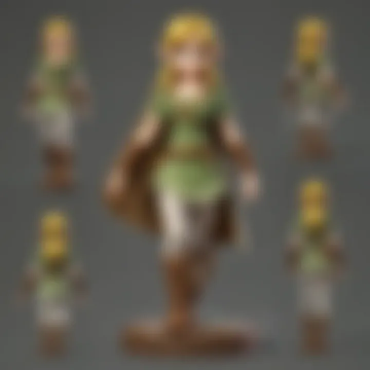 Display of various Zelda Amiibo collectibles