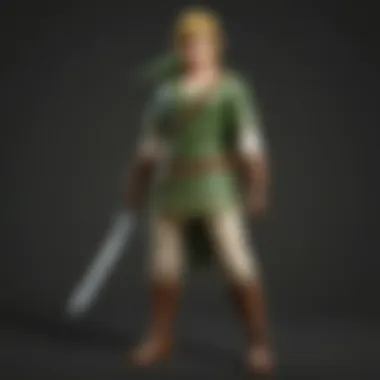 Artistic representation of Adult Link in various game settings.