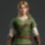 Detailed view of Adult Link's costume showcasing intricate design elements.