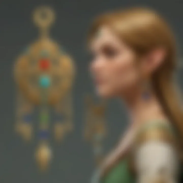 Variety of materials used in Zelda earrings