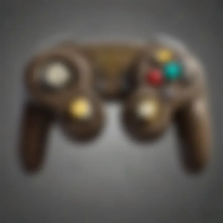 Side view of the GameCube controller highlighting ergonomic design