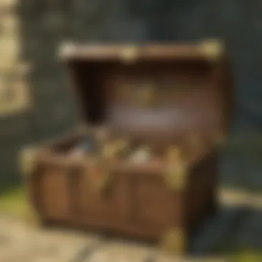Discovery in Hyrule: Gameplay Scene A gameplay scene depicting a character discovering the extra large treasure chest in a lush Hyrule environment