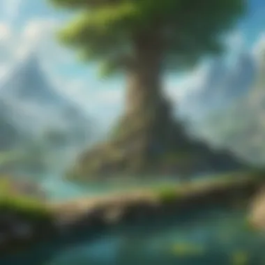 Mystical Spring of Life A serene landscape showcasing a mystical spring emanating the Water of Life