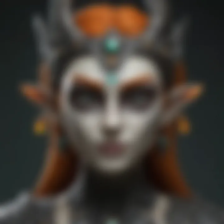 Close-up of Midna's facial features displaying artistic craftsmanship