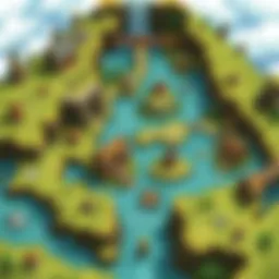 A detailed map of Hyrule showcasing its various regions and landmarks