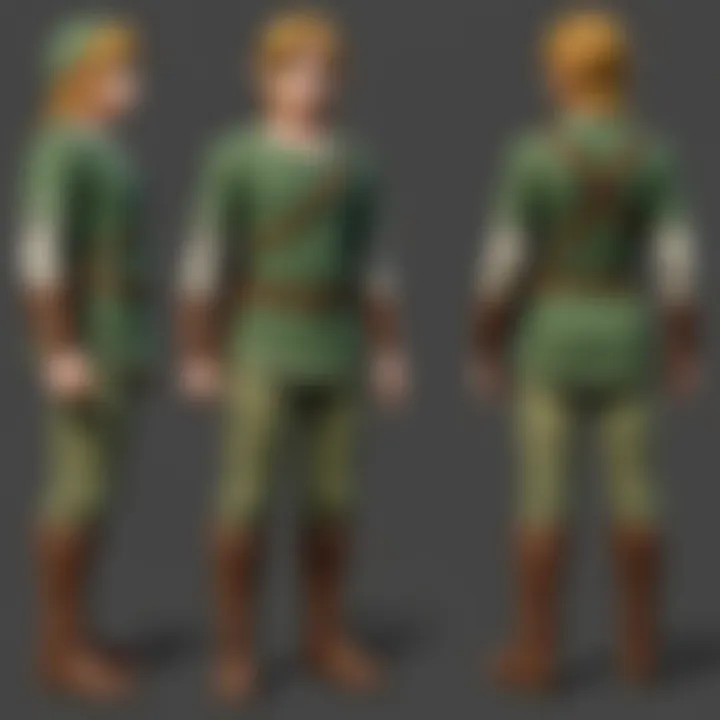 Comparison of different pants styles worn by Link across the Zelda series